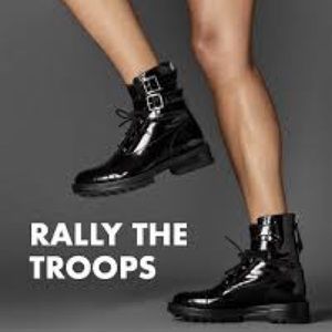 NWOT Tamara Mellon Patent Leather Military Boots